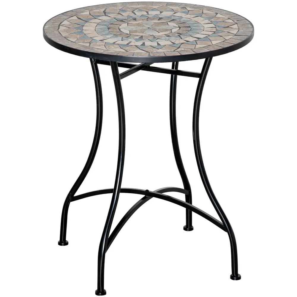 Mosaikbord Runt Bistrobord med Keramikplatta 60 Cm