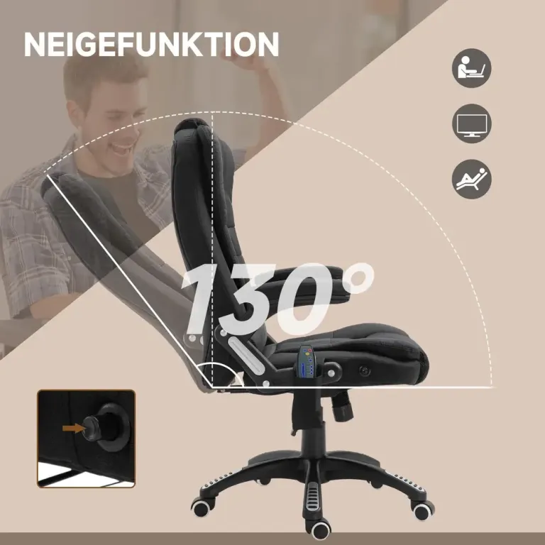 Kontorsstol med Vibrationsmassage och Värme Höj