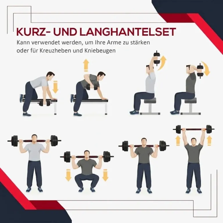 2-i-1 Hantelset 25 kg Hantel och Skivstång Professionell