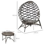 Hopfällbara Trädgårdsstolar 2-Pack, Bekväma Solstolar med Sidobord, Justerbar Ryggstöd för Avkoppling, Sand, 118 x 75 x 142 cm