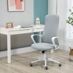 Kontorsstol Snurrstol Ljusgrå av Stretchtyg och Metall för Kontor och Hemmakontor Höj och Sänkbar med Vippfunktion Ergonomisk