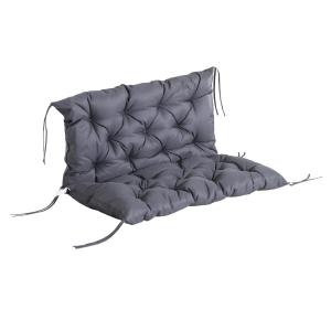 Sittdyna Trädgårdsbänksdyna med Bomullsstoppning Bekväm och Väderbeständig för Utomhusbruk Mörkgrå 100 X 98 X 8 Cm