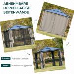 Lyxig Trädgårdspaviljong i Aluminium, Stabilt Partytält med Polykarbonattak, Väderbeständigt Uterum för Sommarfester, Brun/Beige, 3 x 3,6 m