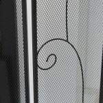 Eldstadsgaller Gnistskydd Svart av Metall för Eldstad och Ugn 3 Paneler Fällbart Skyddsgaller Säkert Eldstadsområde 132,5 x 76,5 cm