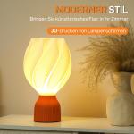 Bordslampa Sänglampa med 3D-Utskrift Vit av Plast för Vardagsrum och Lekrum LED Lampa med Blomliknande Skärm