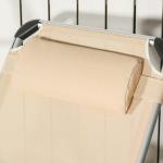 Justerbar Solsäng i Aluminium, Hopfällbar Solstol med 5 Lägen, Ergonomisk Design i Beige Textilene, Beige, 170 x 60 x 76 cm