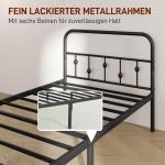 Sängram Sängstomme Svart av Metall för Sovrum och Gästrum Hopfällbar Säng för Madrass 200 x 90 cm