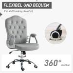 Kontorsstol Skrivbordsstol Ljusgrå av Konstläder och Metall för Kontor Ergonomisk och Höjdjusterbar Vridbar 120 kg