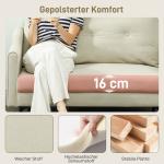 Soffa 2-sits med Tygklädsel Gräddvit Linneimitation för Vardagsrum och Gästrum Modern Soffa med Metallben Bekväm Stoppning Minimalistisk Design