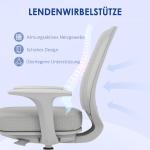 Ergonomisk Kontorsstol med Vridfunktion, Höjdjusterbar, Grå, 55 x 48 x 82,5–94,5 cm