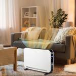 Värmefläkt med LED-Ljus, Elektrisk Kamin med Timer och 3 Värmelägen, Skapar Mysig Stämning, Vit, 60 x 18,5 x 39,5 cm, 2180 W