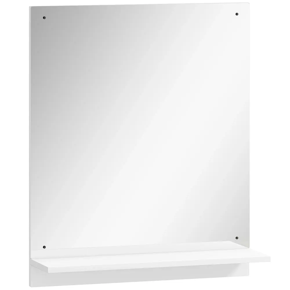 Badrumsspegel med Hylla Vit Glas och MDF 50 x 60 Cm