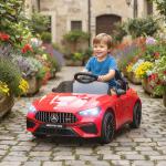 Elbil Barn Sportbil Röd Plast för Barn 3–6 År Batteridriven Bil med Fjärrkontroll 12V Motor och Musikfunktion Rolig Lek