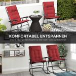 Solstolsdynor Kuddar Set med 2 Vinröd av Tyg för Trädgårdsstolar och Strandstolar Vattenavvisande Stoppade Dynor 50 x 116 x 5 cm