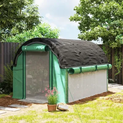 Växthus Filmtunnel 6 Fönster Grön av PE 3 x 2 x 2 m