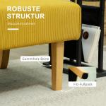 Soffa Loveseat Gul av Tyg med Manchesterlook och Trä för Vardagsrum 2-Sits Stoppad Soffa 110 x 62 x 85 cm