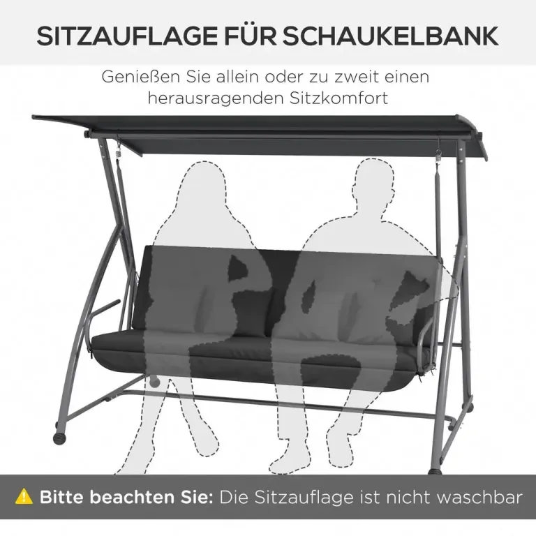 Dyna till Hammock 3-Sits Sittdyna med Ryggstöd 170 Cm