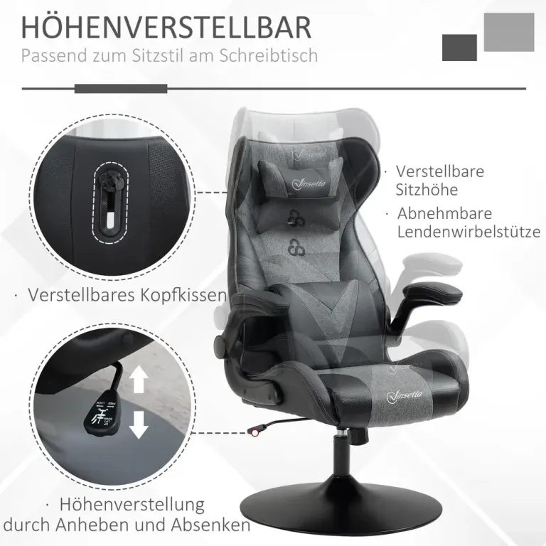Spelstol Höjdjusterbar och Vridbar Konstläderfodral