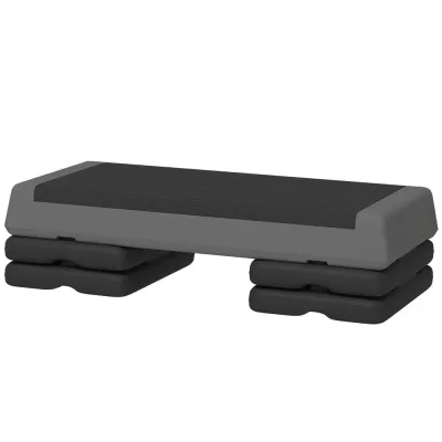 Aerobic Stepper Stegbräda Höjdjusterbar Grå 10,5-20,5 cm