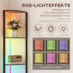 LED Golvlampa 5-nivåer Dimbar med Hylla, RGB Färgbyte och Fjärrkontroll
