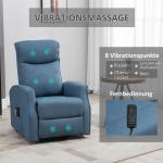 Fåtölj med Ståhjälp Massagestol Svart av Konstläder och Metall för Vardagsrum Relaxstol med Fotstöd och Fjärrkontroll Bekväm TV Stol