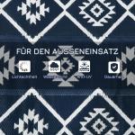 Utomhusmatta Vändbar Matta Mörkblå och Vit av Plast för Camping Vattenavvisande Matta med Bärväska Idealisk Design 182 x 274 cm