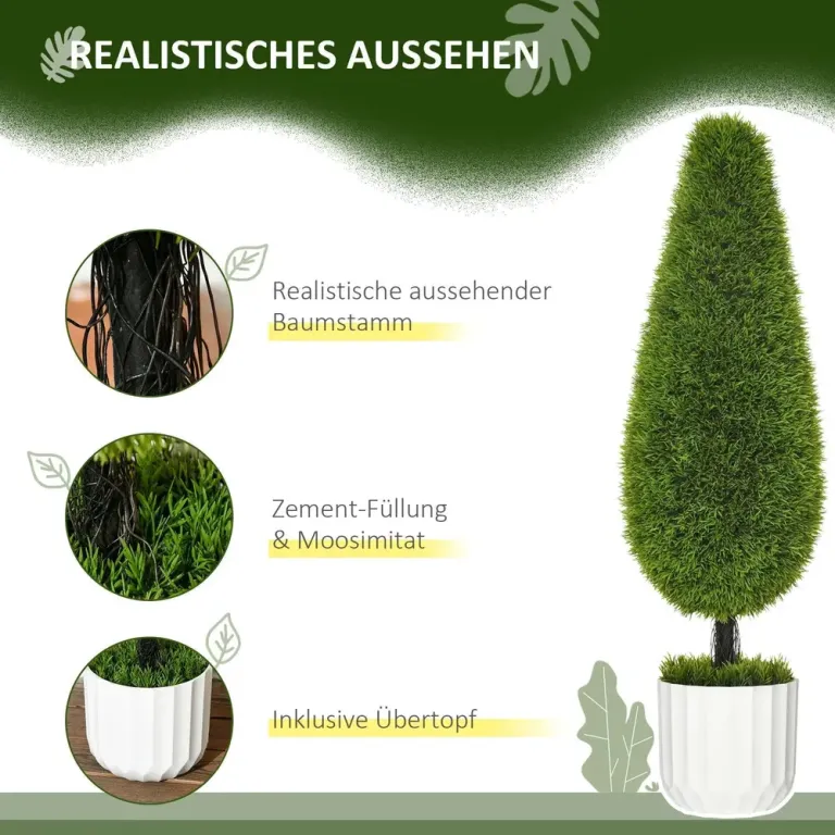 Konstgjorda Cypressväxter i Kruka 2-Pack 90 cm, Grön