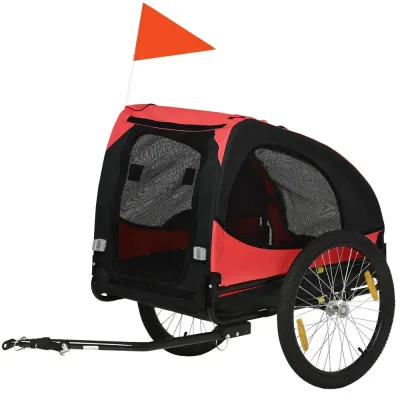 Hundcykelvagn Röd av Oxford Tyg 140 x 71 x 83 cm