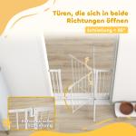 Barngrind Utan Borrning Vit Metall för Trappa och Dörr Säkerhetsgrind med Automatisk Stängning Justerbar Bredd 76 till 103 cm