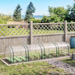 Folieväxthus Växthus Transparent av Stål och PVC för Växtuppfödning och Odling med Dörr Kall Ram Väderbeständigt Skydd 395 x 100 x 80 cm