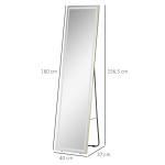Väggspegel med LED-Belysning, Modern Spegel med Aluminiumram, Elegant Inredning för Badrum och Sovrum, Silver/Guld