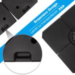 Paraplyvikt 4-Pack Paraplyställ Kan Fyllas med 80 Kg Vatten eller 120 Kg Sand HDPE Svart 100 X 100 X 9,5 Cm