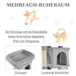 Kattträd med Sisalpelare Skrapbräda upp till 30 Kg Ljusgrå 59 X 39 X 83 Cm