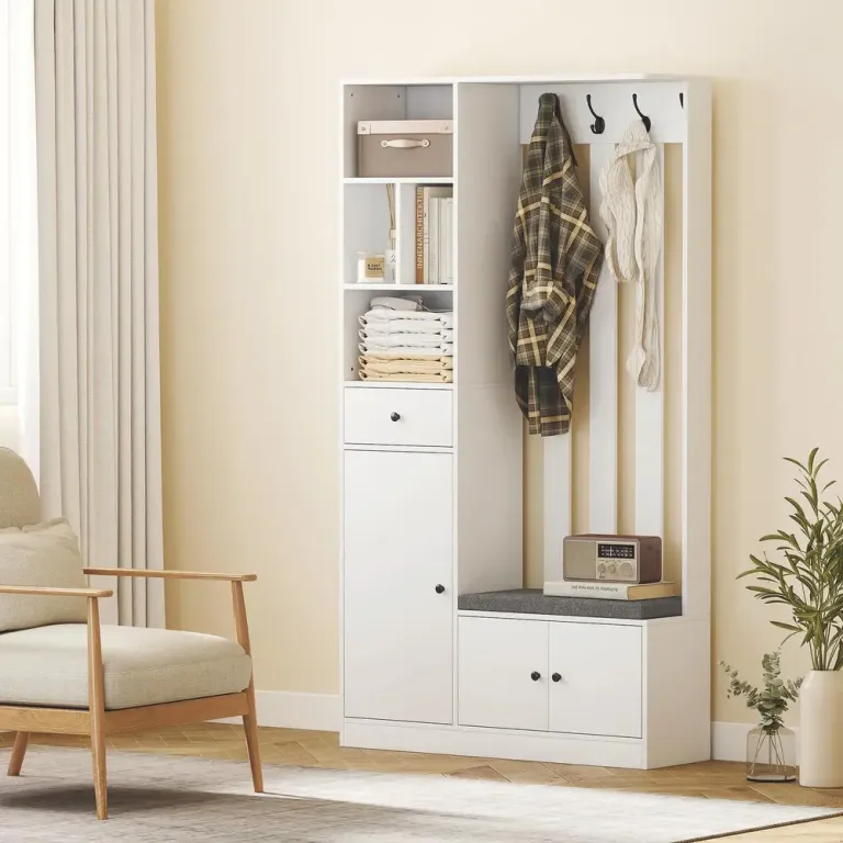 Skobänk Sittbänk med Skoförvaring och Dyna för Entré 180 cm