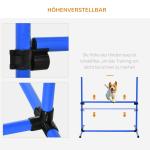 Agilityset för Hundar 4 Häckstänger 2 Slalomstänger och 4 Markstänger Höjdjusterbara Blå Plast 99 X 65 X 94 Cm