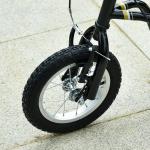 Sparkcykel med Luftdäck för Barn, Robust Skoter med Justerbart Styre, Säker Körning på Alla Underlag, Svart, 120 x 58 x 85-95 cm, 5 år+