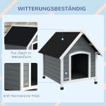 Hundhus, Väderbeständig, Avtagbart Golv, Gran, Grå/Svart, 75 x 88 x 82 cm