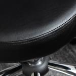 Rullande Pall Massagepall Roterande Arbetspall Svart av Konstläder och Metall för Kontor och Salong Justerbar Höjd 49-64 cm