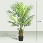 Konstgjord Palm 120 cm, Konstgjord Växt med Plastblad i Kruka för Vardagsrum och Kontor