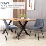 Matstolar i Sammet 2-Pack, Eleganta Köksstolar med Metallben, Bekväm Sittplats i Retro-Design, Grå, 50 x 61 x 79 cm