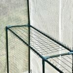 Växthus Stabil Grön Stål för Trädgård och Odling med Fyra Hyllplan och Dörr i PE-Plast Robust Konstruktion för Plantor 120 x 186 x 190 cm