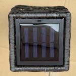 Sollampa Trädgårdslampa Grå av Rotting och Plast för Utomhusbruk LED Lampa med Ljussensor Anti-UV