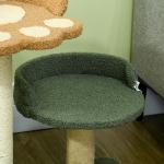 Skrapstolpe Klösträd Beige av Sisal och Plysch för Inomhusbruk 2-Vånings Kattskrapstolpe med Leksaksboll Kompakt Design 52 cm