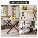 Bordsben i Stål X-Form 2-Pack, Robusta Bordsunderreden för DIY-Projekt, Modern Design för Matbord och Skrivbord, Svart, 72 cm