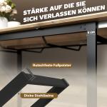 Matbord Utdragbart Naturfärgad och Svart Trä för Matsal Stort Köksbord för 6–8 Personer med Stålben Robust och Modern Design 180 cm