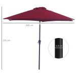 Fällbart Parasoll Trädgårdsparaply Marknadsparaply med Handvev Aluminium 2,6 M 180 G/M² Polyester Röd
