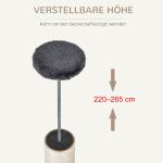 Skrapstolpe Höjdjusterbar 220-265 Cm upp till 30 Kg Kattträd med Sittpinnar Lekboll och Sidosäng Mörkgrå