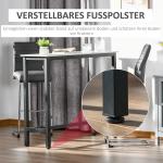 Barbord Köksbord Vit Svart av Stål med Marmorlook för Vardagsrum Bord med Justerbara Fötter 120 x 40 x 100 cm