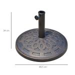 Rund Parasollfot Harts med Bronsfinish för Trädgård Passar Stångdiameter 38-48 Mm Brons 48,5 X 34 Cm 14 Kg