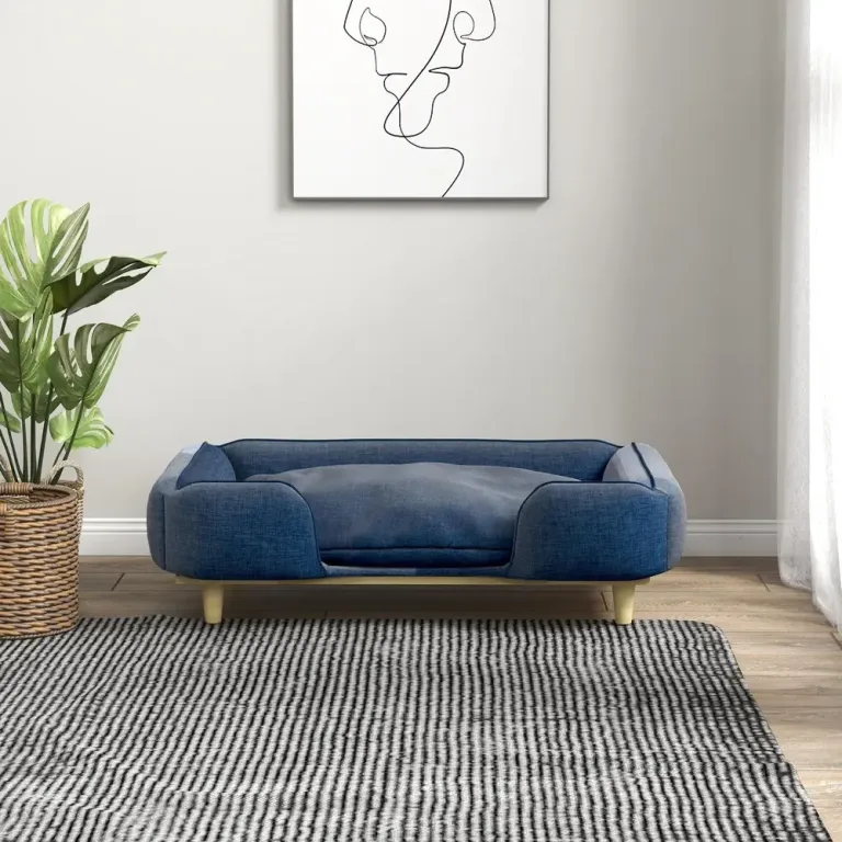 Hundsäng Hundsoffa Mörkblå av Polyester 96 x 66 x 24 cm